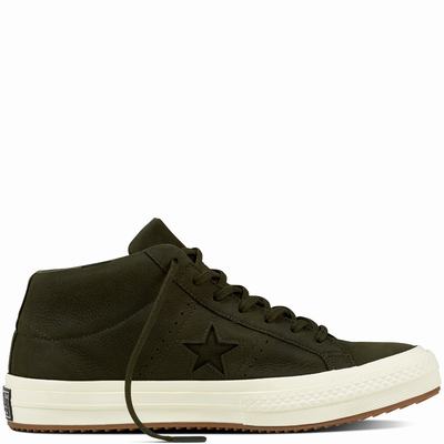 Converse One Star Mid Counter Climate Mid Tops Womens - Green/White Shoes (213KLJER)